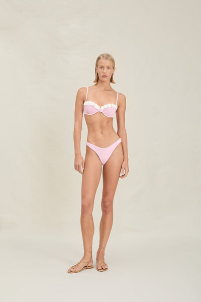 ビキニ VALLO DE NEAR Jane Swimdress Indi Pink V-Neck Plunge Bikini Top - Reebok